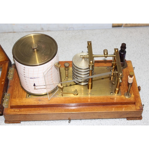 658 - Antique barograph in glazed case by Wilson, Warden & Co of London