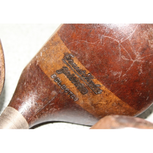 711 - Qty of antique hickory shafted golf clubs to incl Crescent, Ernest Hooker Yelverton (8)