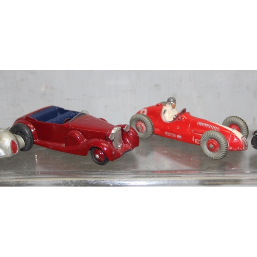 1520 - 5 vintage Dinky racing cars and AA & RAC motorcycle riders (7)