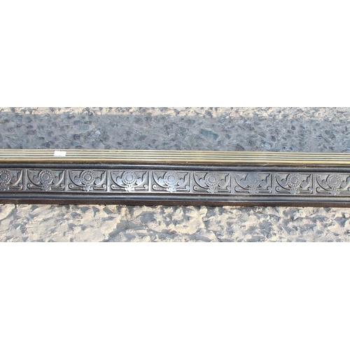 1777 - A Victorian brass and cast iron fire fender, approx 124cm wide