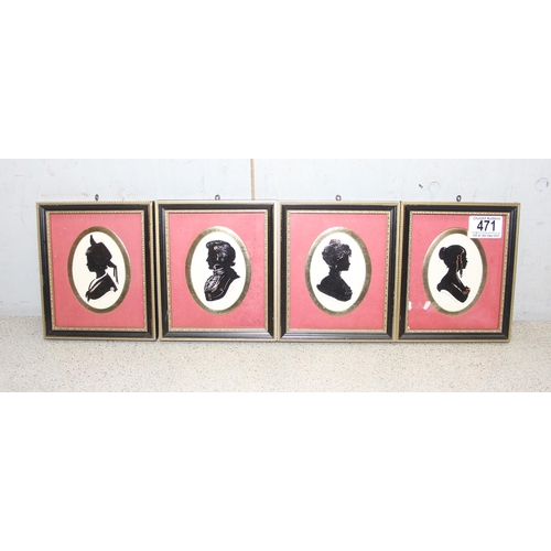 471 - Set of 4 Enid Elliott Linder silhouettes all signed