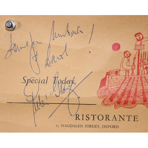 540 - 3 Vintage Restaurant menus for Ristorante Saraceno of 15 Magdalen Street, Oxford. All signed, 1 sign... 