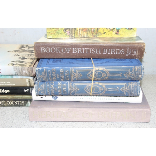 544 - Qty of books to include AA Book of British Birds and the Readers Digest Heritage of Britain etc