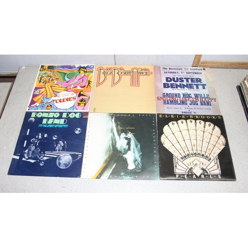 612 - Box of mixed LP vinyl records, artists A-E, to incl AC/DC, The Beach Boys, The Beatles, The Byrds, C... 