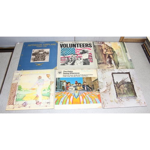 613 - Box of mixed LP vinyl records, artists F-R to incl Fleetwood Mac, Frankie Goes to Hollywood, Jimi He... 