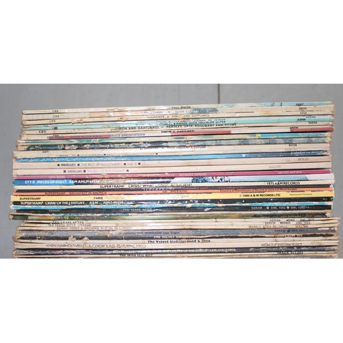 614 - Box of mixed LP vinyl records, artists S-Y to incl Paul Simon, Simon & Garfunkel, Bruce Springsteen,... 