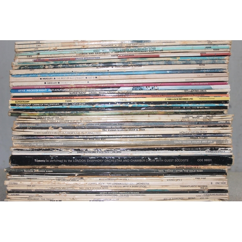 614 - Box of mixed LP vinyl records, artists S-Y to incl Paul Simon, Simon & Garfunkel, Bruce Springsteen,... 