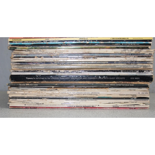 614 - Box of mixed LP vinyl records, artists S-Y to incl Paul Simon, Simon & Garfunkel, Bruce Springsteen,... 