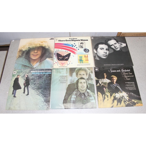 614 - Box of mixed LP vinyl records, artists S-Y to incl Paul Simon, Simon & Garfunkel, Bruce Springsteen,... 