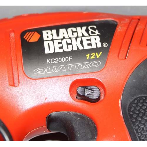 823 - Black & Decker Quatro set of tools in case to incl drill, sander, hacksaw, re-chargeable