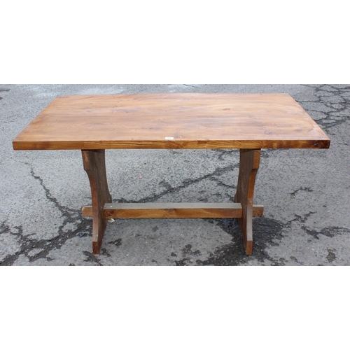 147 - A vintage rustic Elm farmhouse table, approx 153cm wide x 85cm deep x 78cm tall