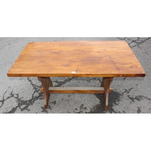 147 - A vintage rustic Elm farmhouse table, approx 153cm wide x 85cm deep x 78cm tall