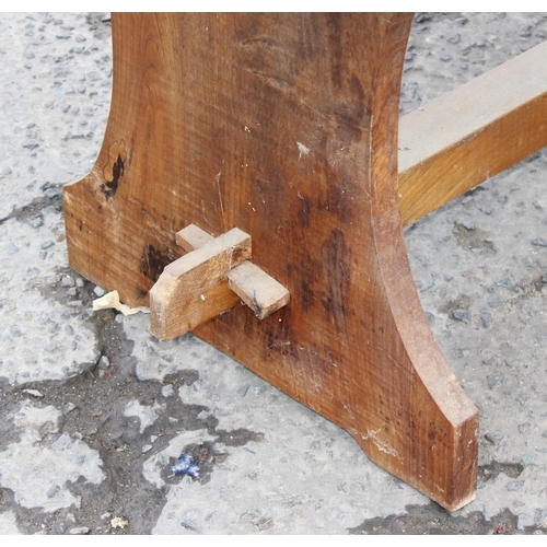 147 - A vintage rustic Elm farmhouse table, approx 153cm wide x 85cm deep x 78cm tall