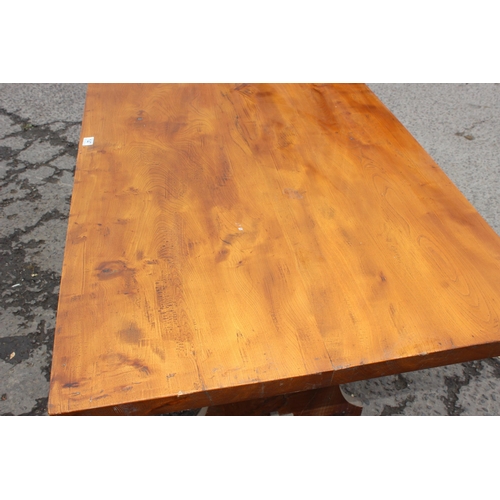 147 - A vintage rustic Elm farmhouse table, approx 153cm wide x 85cm deep x 78cm tall