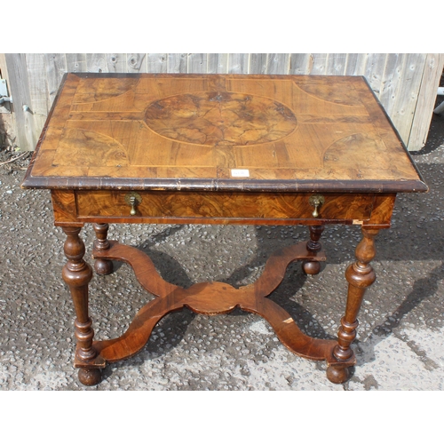 41A - A William & Mary or Queen Anne period c.1700 low boy or console table with circular parquetry inlaid... 