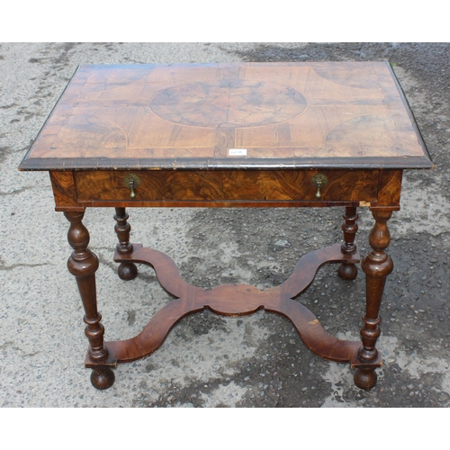 41A - A William & Mary or Queen Anne period c.1700 low boy or console table with circular parquetry inlaid... 