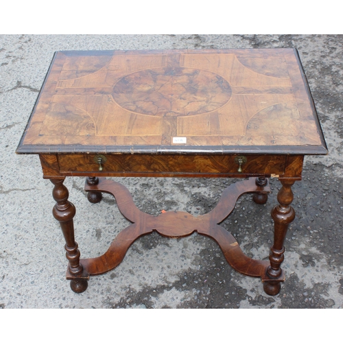 41A - A William & Mary or Queen Anne period c.1700 low boy or console table with circular parquetry inlaid... 