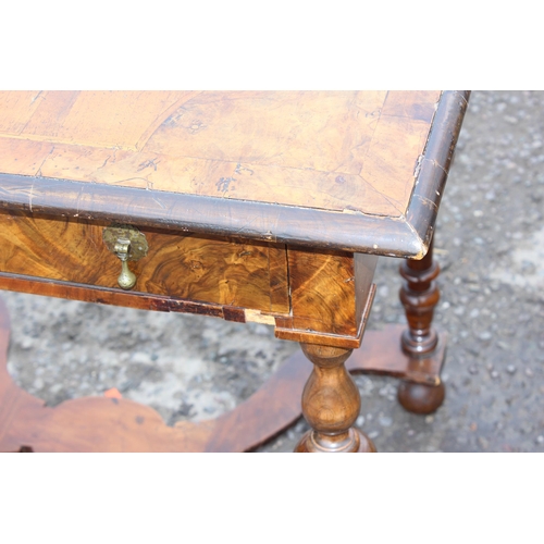 41A - A William & Mary or Queen Anne period c.1700 low boy or console table with circular parquetry inlaid... 