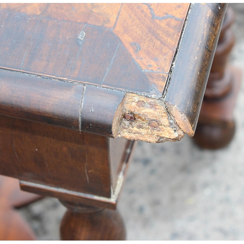 41A - A William & Mary or Queen Anne period c.1700 low boy or console table with circular parquetry inlaid... 