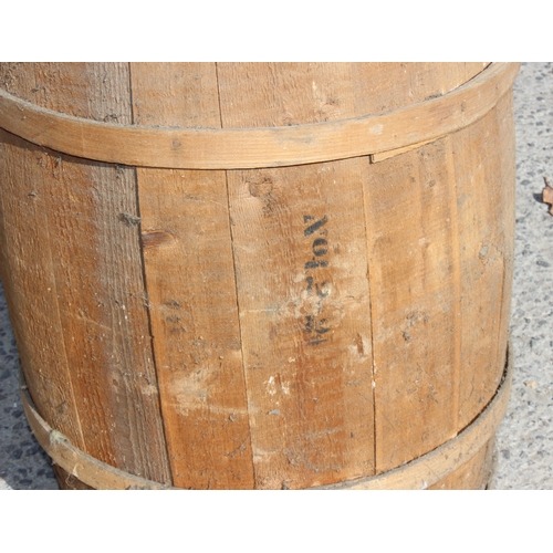 300 - Vintage wooden barrel, approx 45cm W x 73cm H