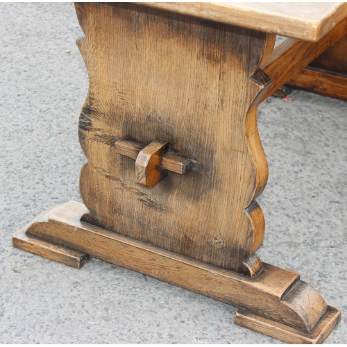 50 - A 20th century oak refectory table, approx 152cm W x 78cm D x 74cm H, previously at Windsor Castle, ... 