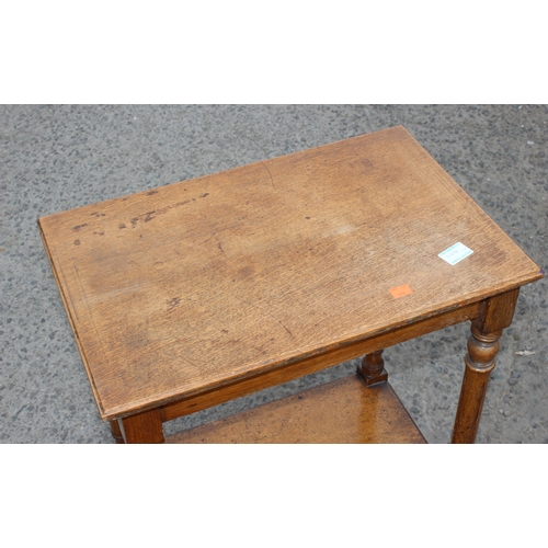 47 - Edwardian light oak side table, approx 53cm W x 35cm D x 75cm H