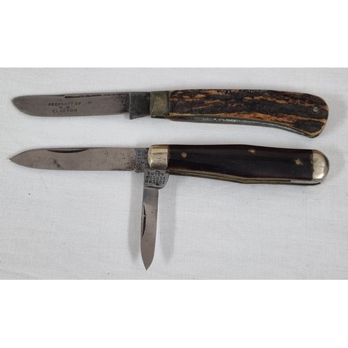 1435 - 4 x folding knives to incl Herbert Robinson, Harrison Brothers etc