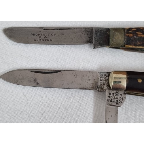 1435 - 4 x folding knives to incl Herbert Robinson, Harrison Brothers etc