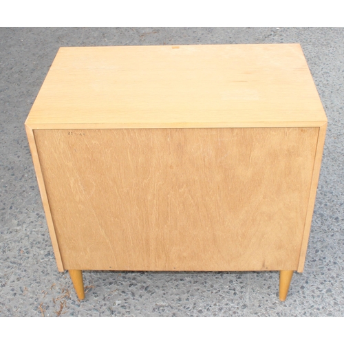 41 - Meredew retro light-wood 3-drawer chest of drawers, approx 76cm W x 46cm D x 72cm H