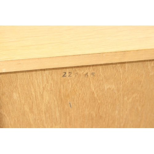 41 - Meredew retro light-wood 3-drawer chest of drawers, approx 76cm W x 46cm D x 72cm H