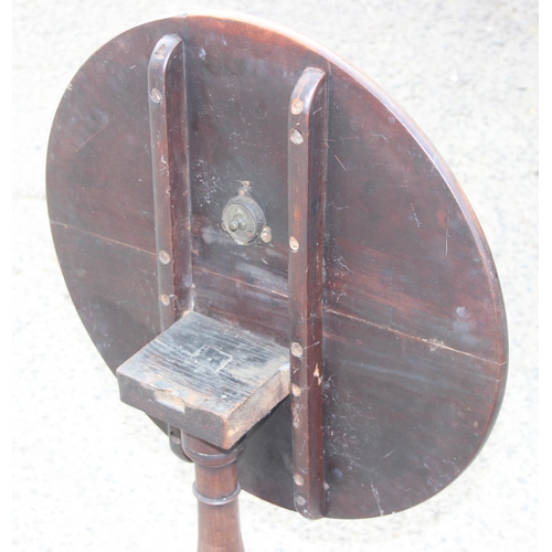 30 - Antique mahogany tilt-top table, approx 56cm x 73cm H