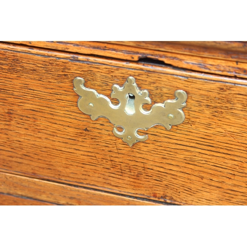 4 - Georgian oak 4-drawer chest of drawers with brass handles and escutcheons on bracket feet, approx 86... 