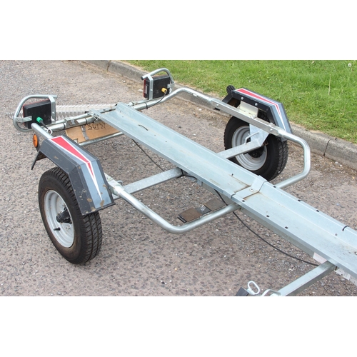 700A - 2016 Erde SAS single motorcycle trailer with lights, with tyres, breakaway chain, only used 5 or 6 t... 