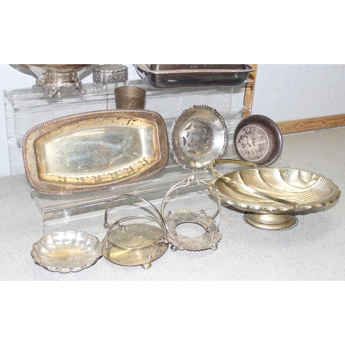 1007 - Qty of assorted antique and later silver plated items, approx 4.5kg gross