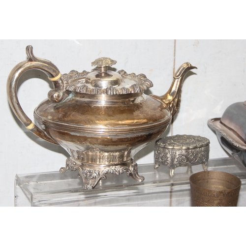 1007 - Qty of assorted antique and later silver plated items, approx 4.5kg gross