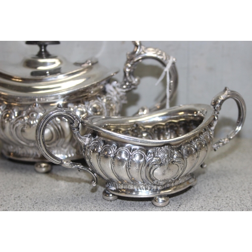 1026 - Antique silver plated tea set by Daniel & Arter, Birmingham