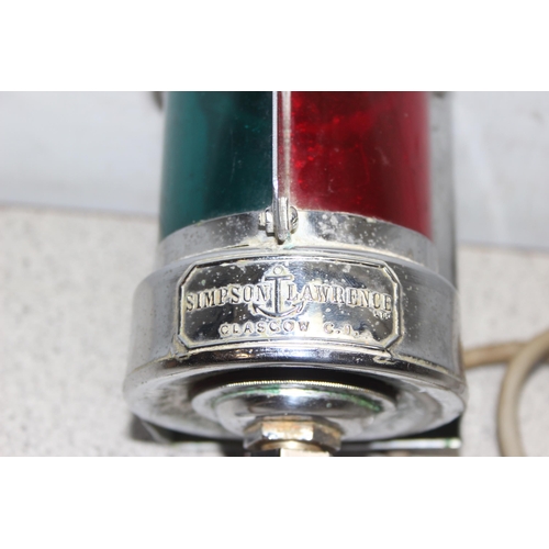 230 - A vintage Simpson Lawrence of Glasgow chrome plated ship's Port & Starboard light, approx 11cm tall