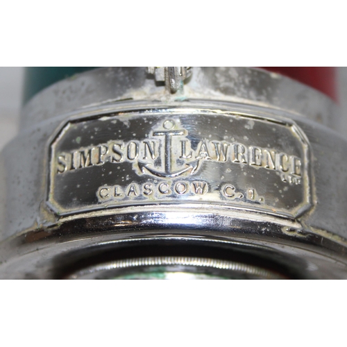 230 - A vintage Simpson Lawrence of Glasgow chrome plated ship's Port & Starboard light, approx 11cm tall