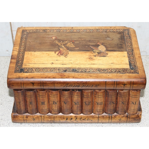 273 - 5 vintage jewellery boxes to include Italian olivewood example with inlay details, largest approx 28... 