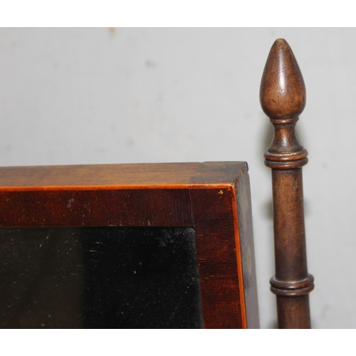 274 - Edwardian mahogany dressing table mirror with turned supports, approx 55cm w x 59cm H