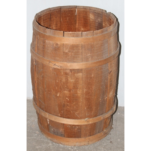 300 - Vintage wooden barrel, approx 45cm W x 73cm H