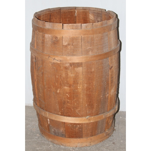 300 - Vintage wooden barrel, approx 45cm W x 73cm H