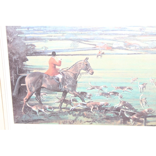 410 - Framed signed print of 'Away From Maesfen' by RJM Dupont, approx 64cm x 48cm