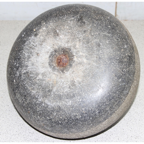 700B - A vintage curling stone, approx 28cm in diameter