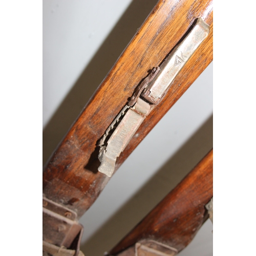 701 - Pair of Kandahar vintage wooden skis by A. Rossick? approx. 215cm long