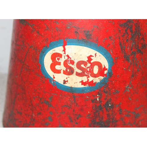 702 - 3 vintage oil cans to incl Esso, Shell-Mex and Castrol