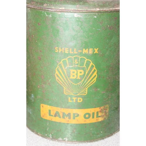 702 - 3 vintage oil cans to incl Esso, Shell-Mex and Castrol