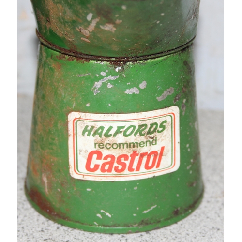 702 - 3 vintage oil cans to incl Esso, Shell-Mex and Castrol