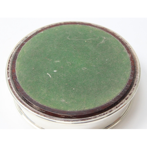 1042 - Silver and wooden wine coaster, Birmingham 1989 by Broadway & Co, approx 12cm wide