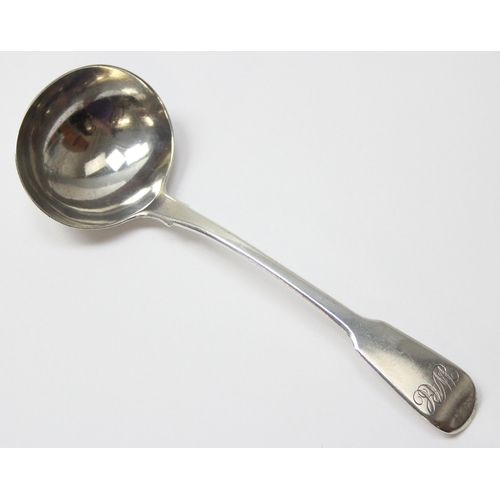 1054 - A Georgian silver sauce ladle, London 1816 by William Eley I & William Fearn, approx 51.61g gross